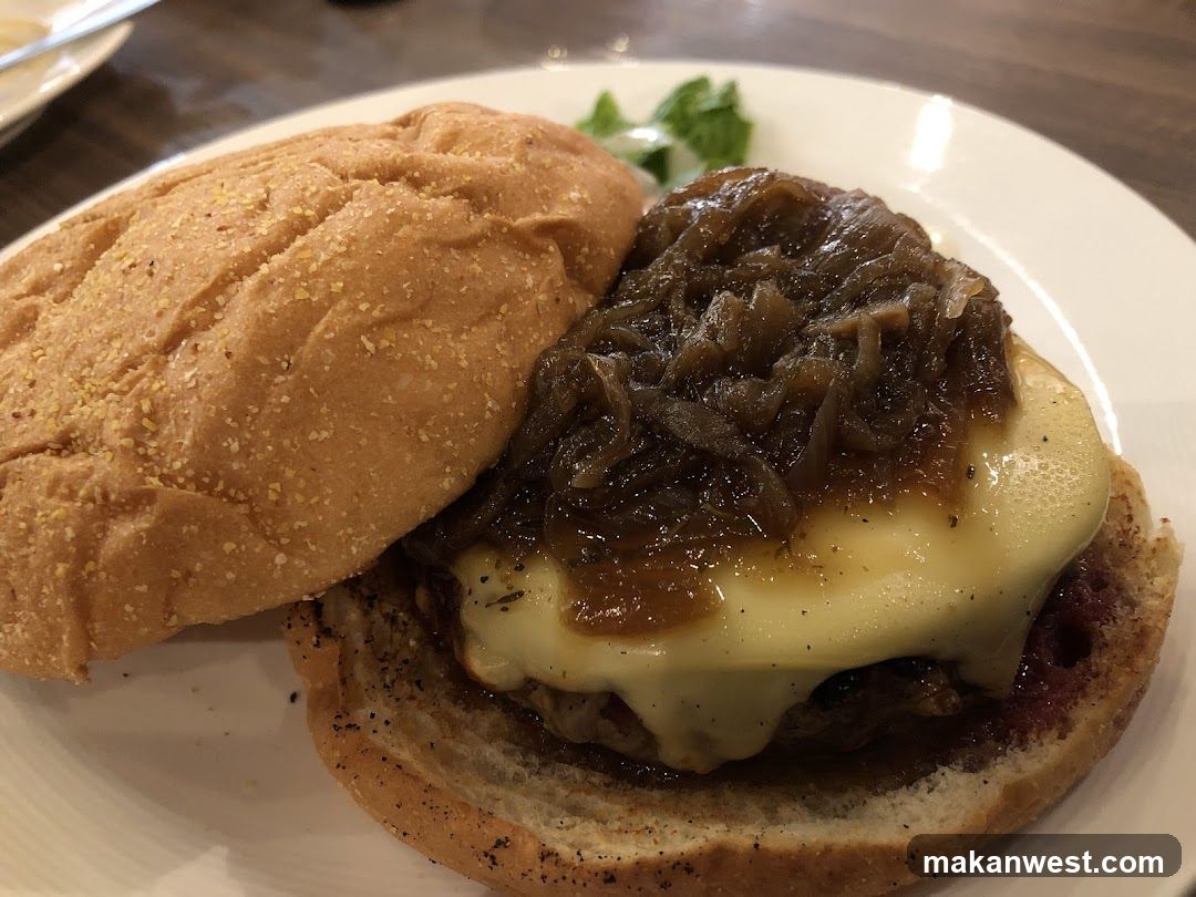 Onion Burger with Melted Cheese
