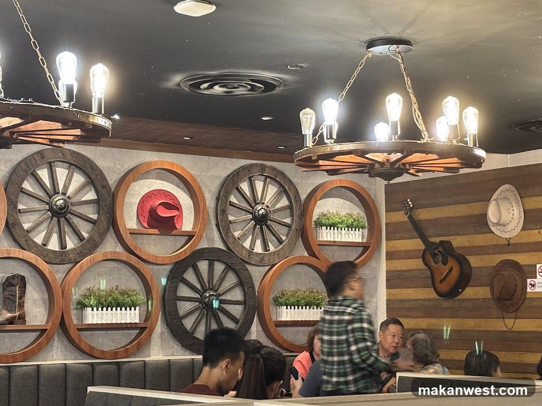 Interior of a Western-themed restaurant or cafe
