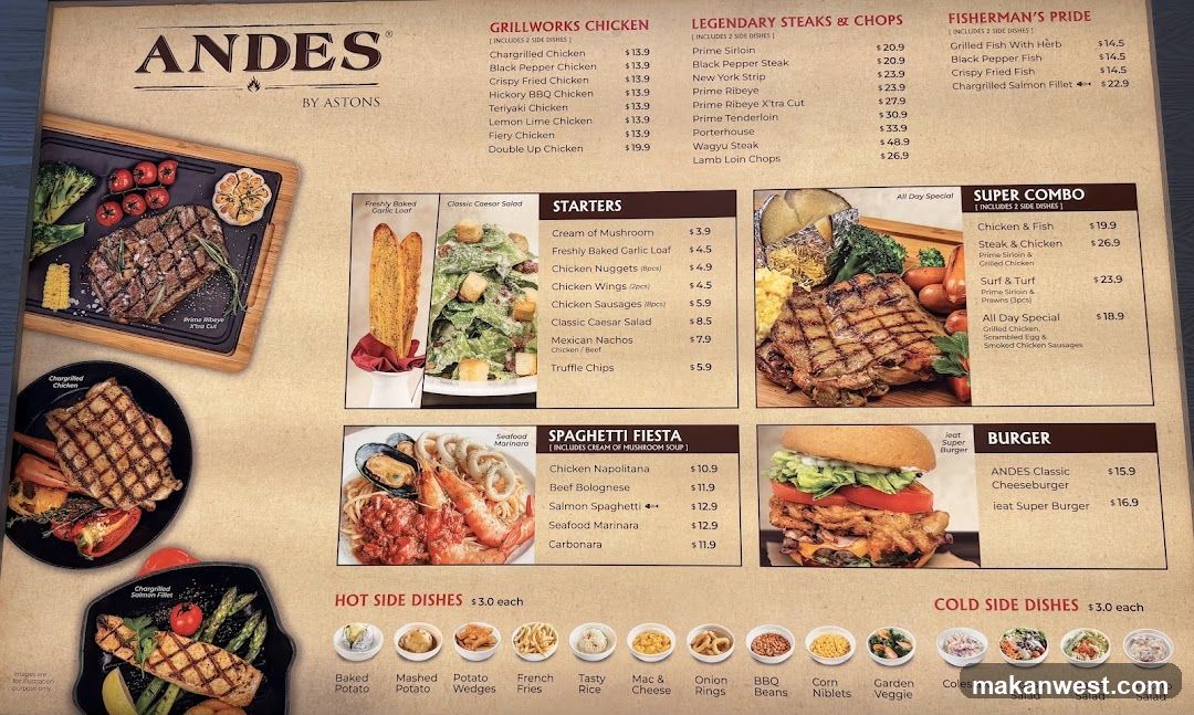 Andes by Astons Menu