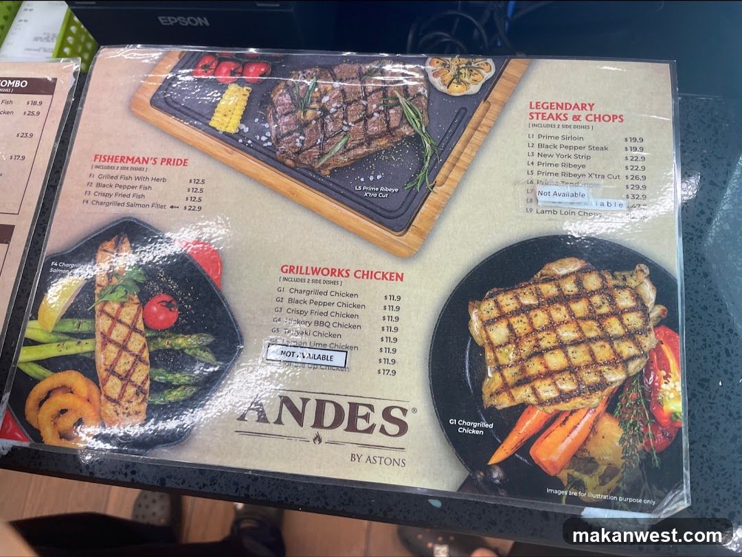Andes by Astons Menu