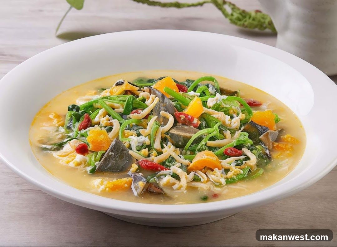 Vegetable Soup with Egg and Tofu