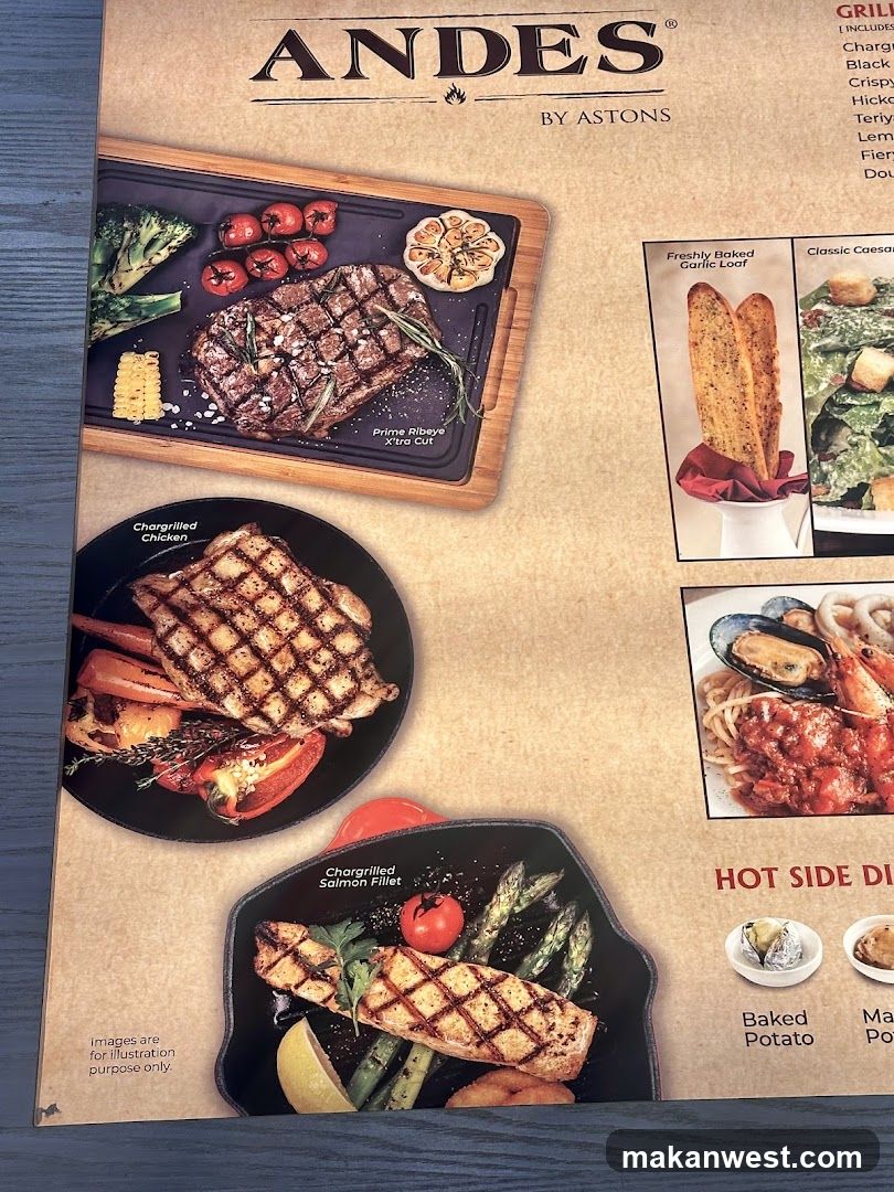Andes by Astons Menu Page