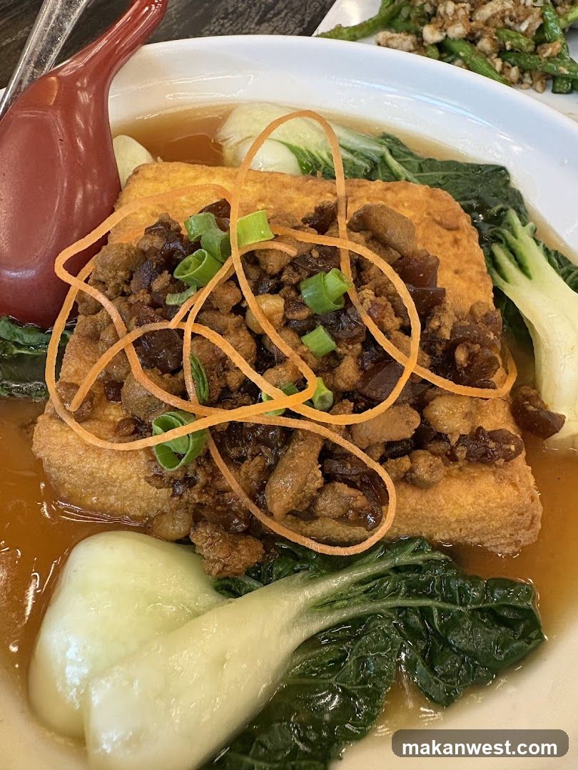 Meat Tofu with Broth and Greens