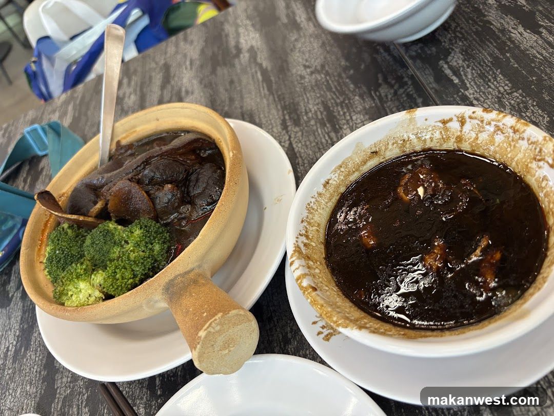 Dish with Broccoli and Dark Sauce