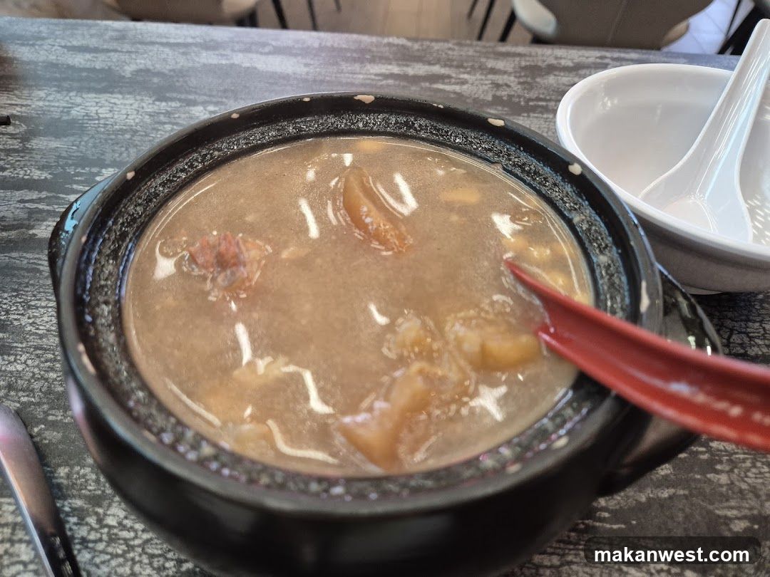 Soup Bowl with Red Chopsticks