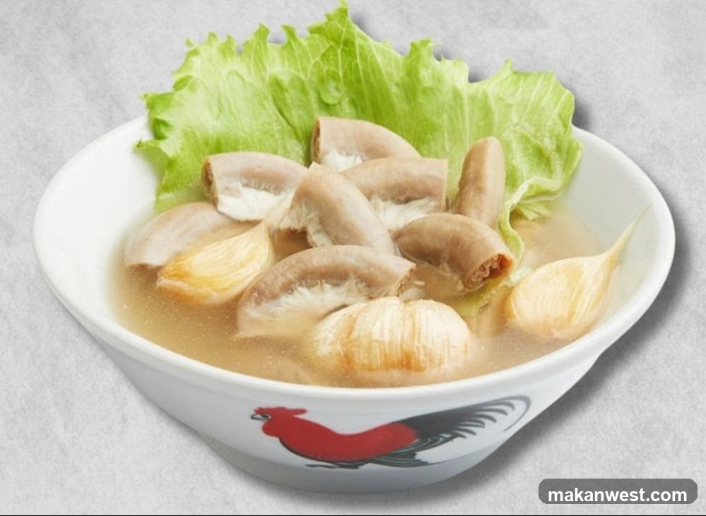 Garlic Soup with Offal and Lettuce