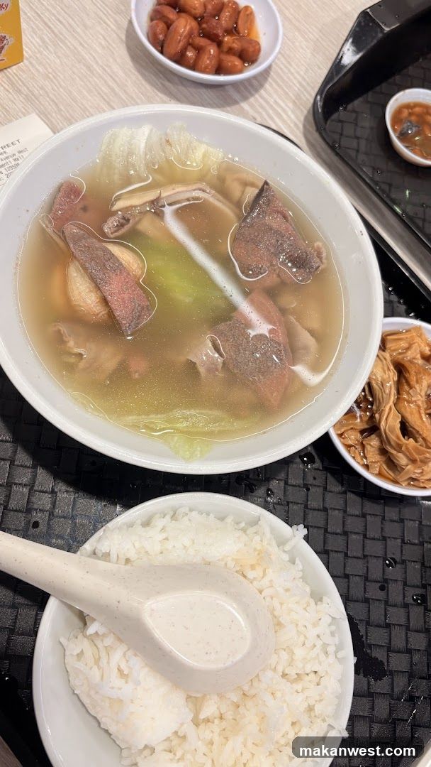 Lunch Meal with Soup and Rice