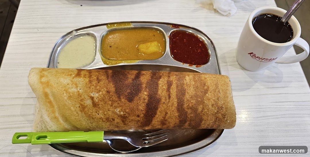 Dosa Meal with Curry and Coffee