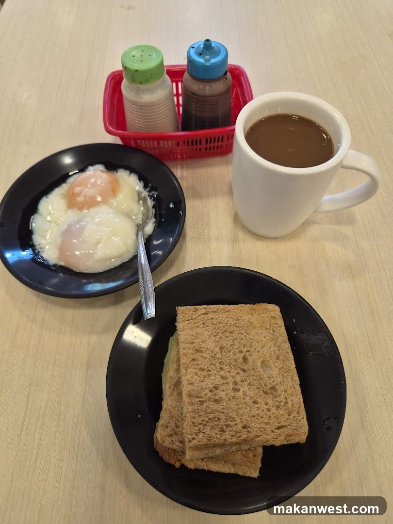 Breakfast Meal with Toast and Eggs