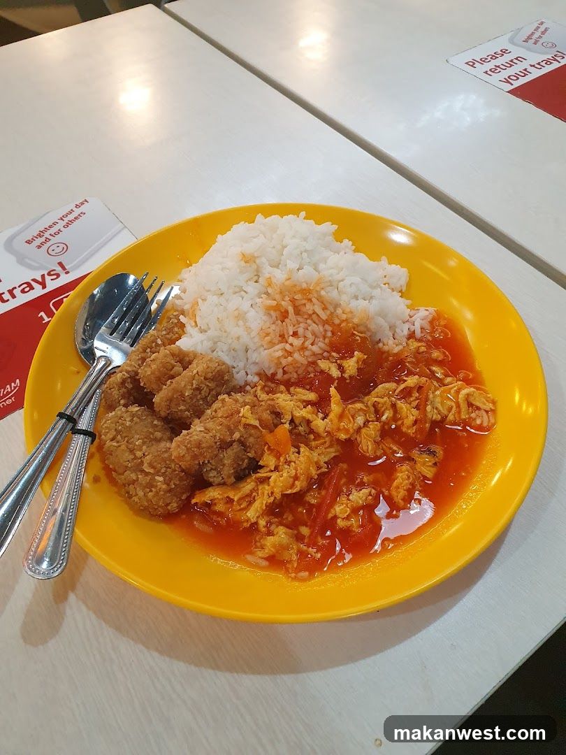 Fried Chicken and Rice Meal
