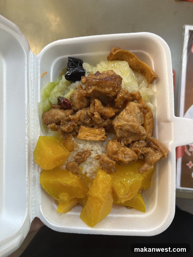 Takeout Rice Bowl with Chicken and Mango
