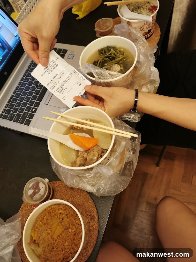 Takeout Meal with Receipt