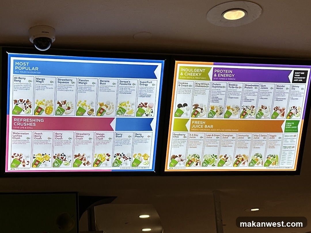 Smoothie Bar Menu Display