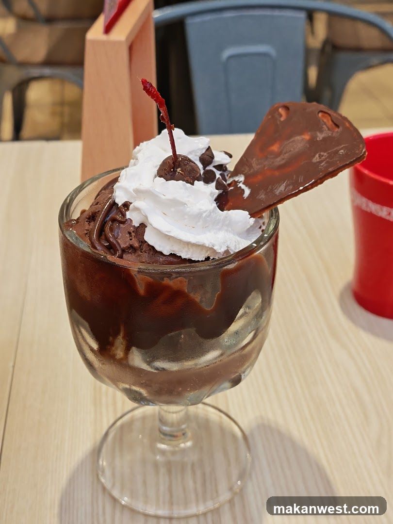 Chocolate Sundae with Whipped Cream and Cherry
