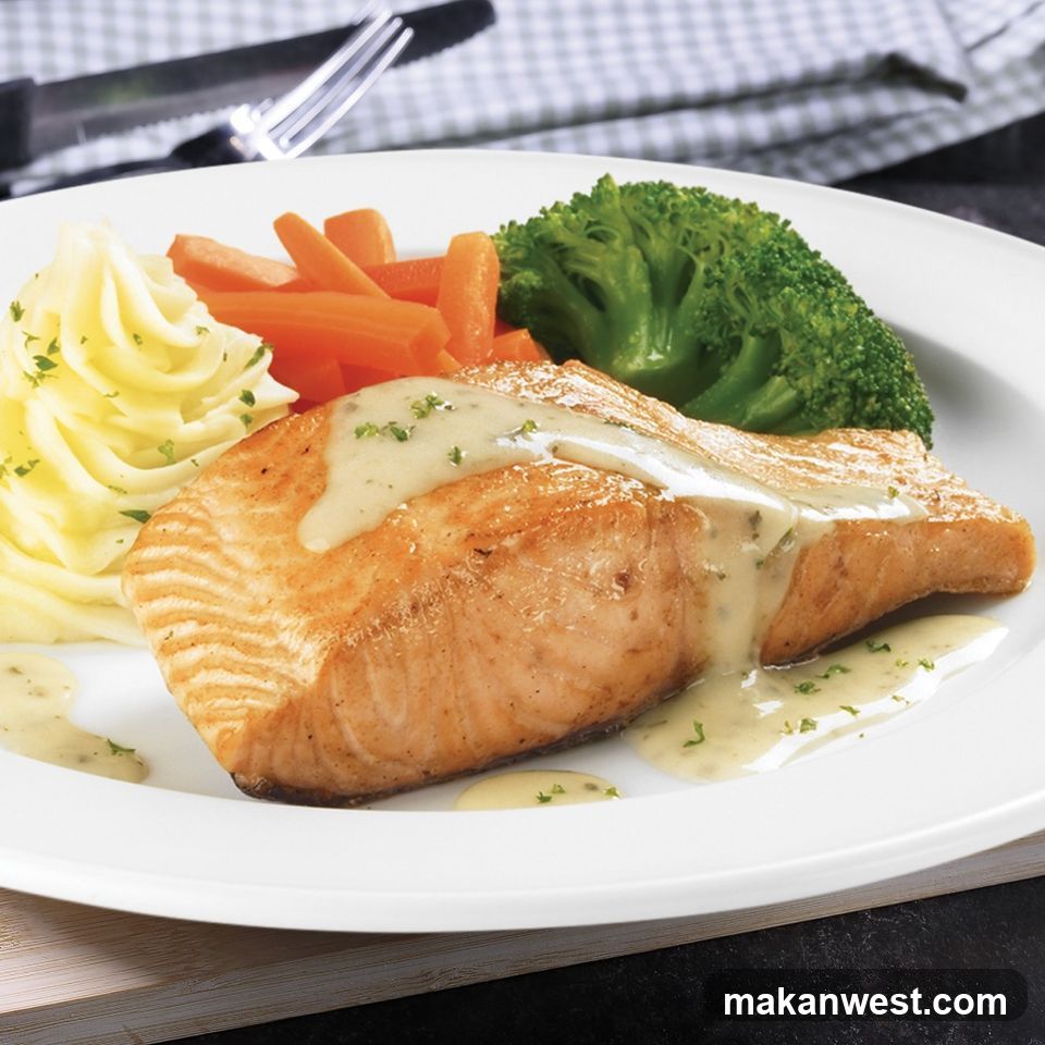 Grilled Salmon with Sauce and Vegetables