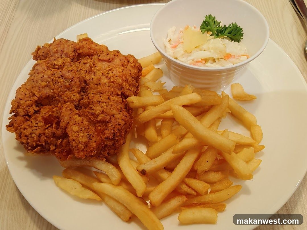 Fried Chicken and Fries with Coleslaw