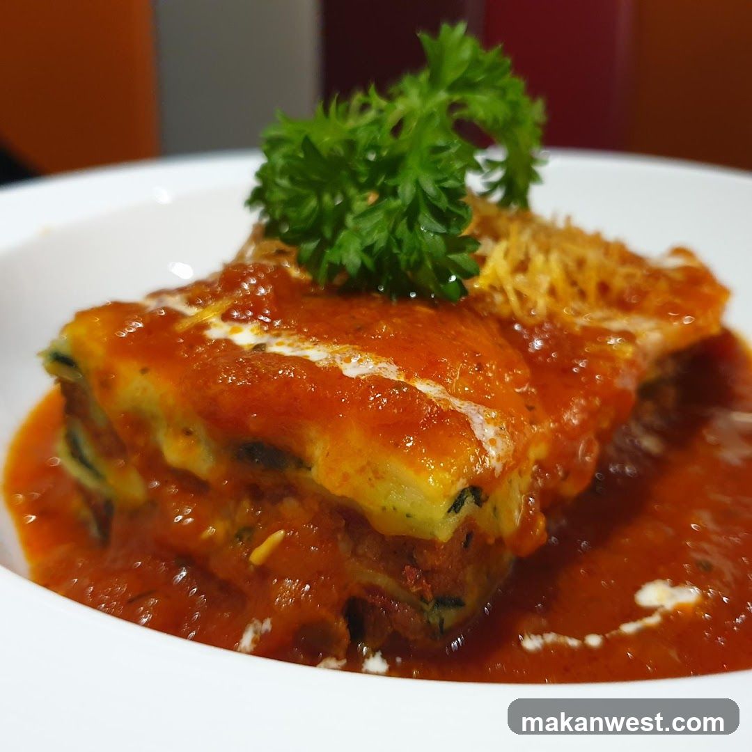 Lasagna with Parsley Garnish