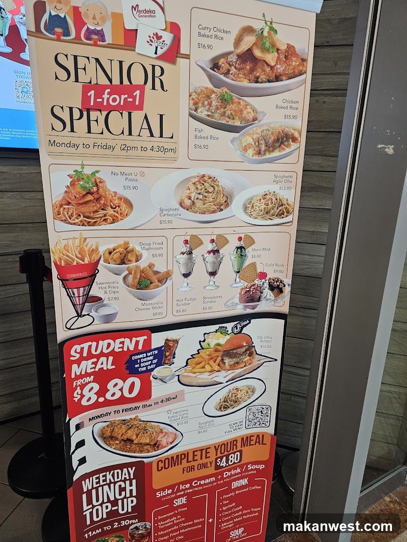 Senior and Student Meal Specials Menu Board