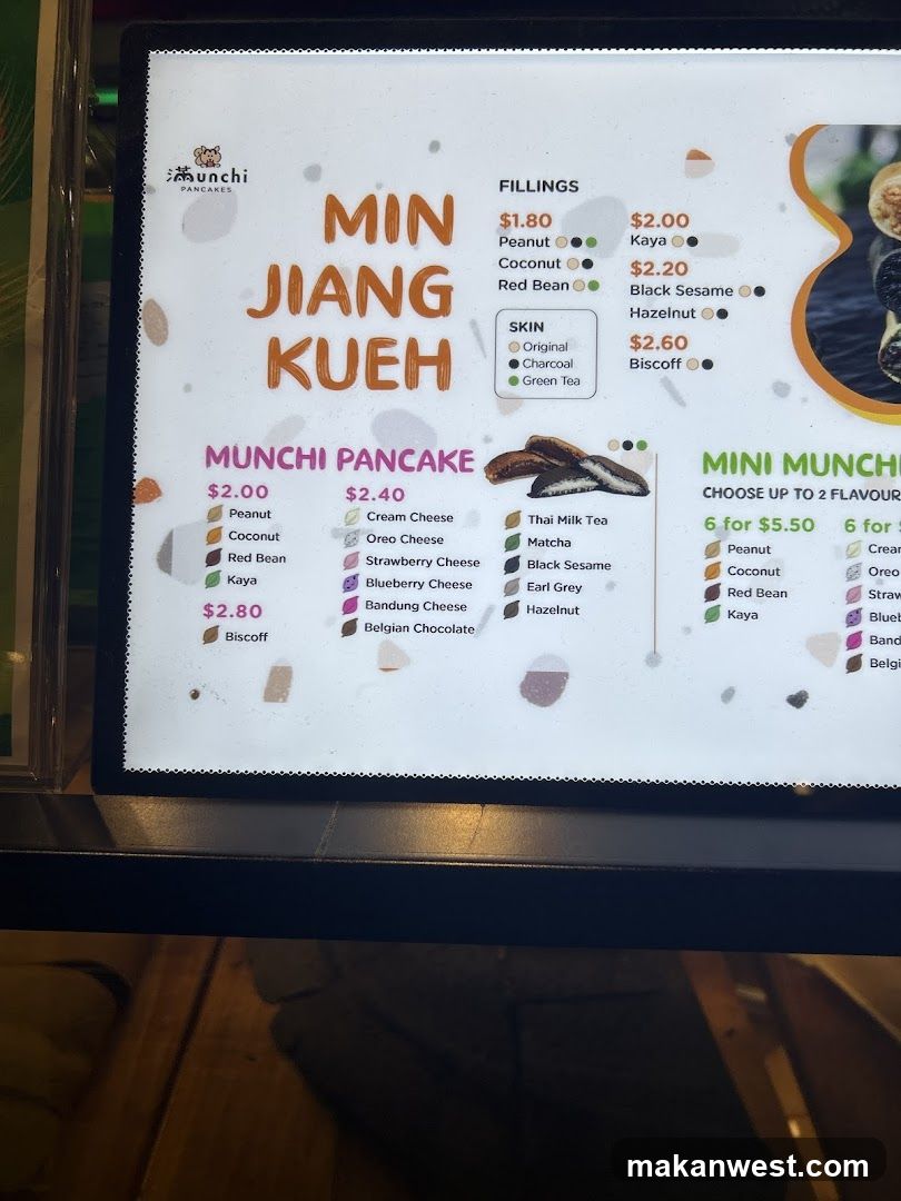 Munchi Pancakes Menu Board