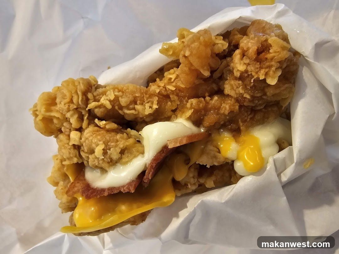 Fried Chicken Sandwich with Cheese and Egg