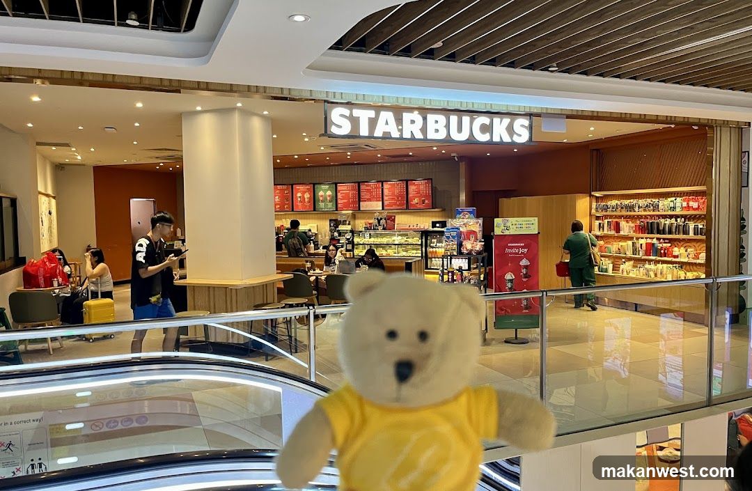 Starbucks Interior View with Teddy Bear
