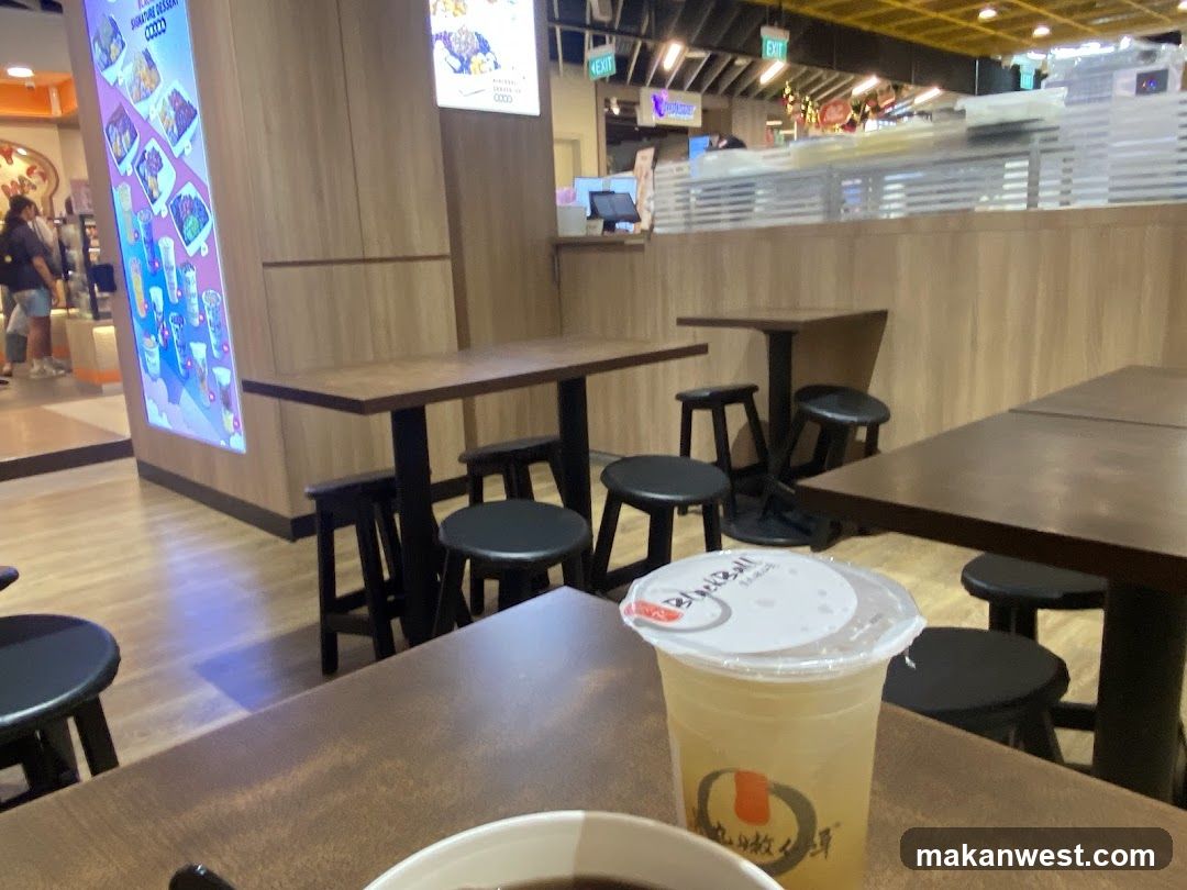 Food Court Interior with Drink and Table Setting