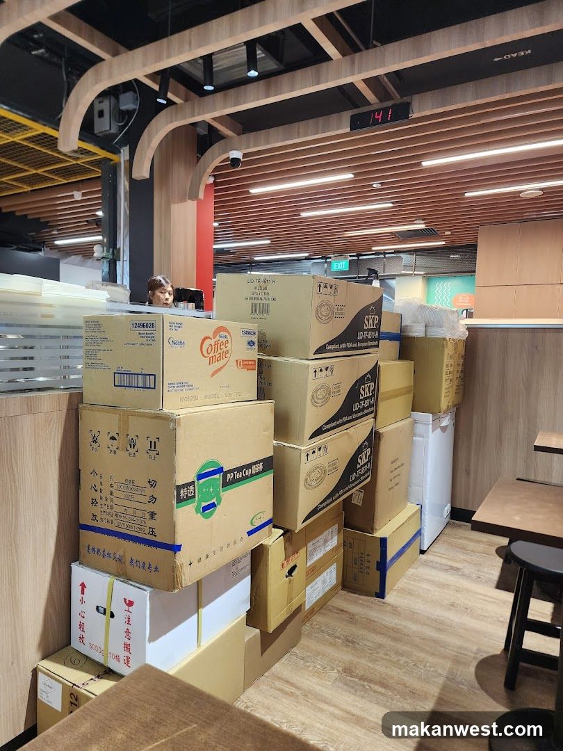 Stacked Boxes in Store Interior