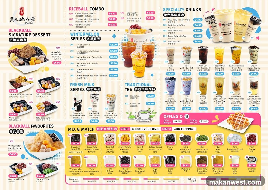 Blackball Signature Dessert & Specialty Drinks Menu