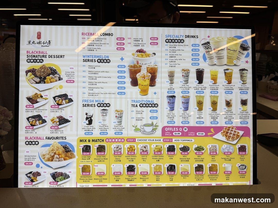 Black Ball Dessert Menu Board