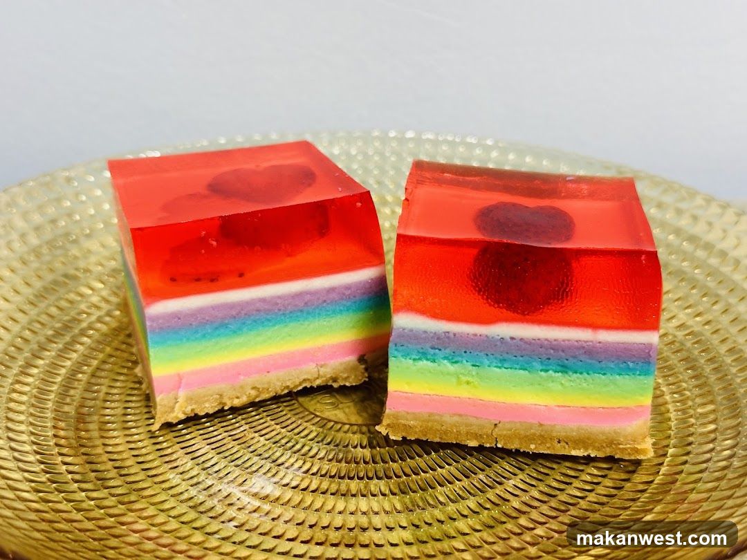 Rainbow Layered Jello Cake