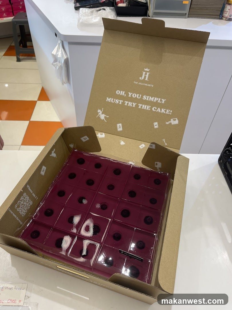 Cake Box with Purple Desserts