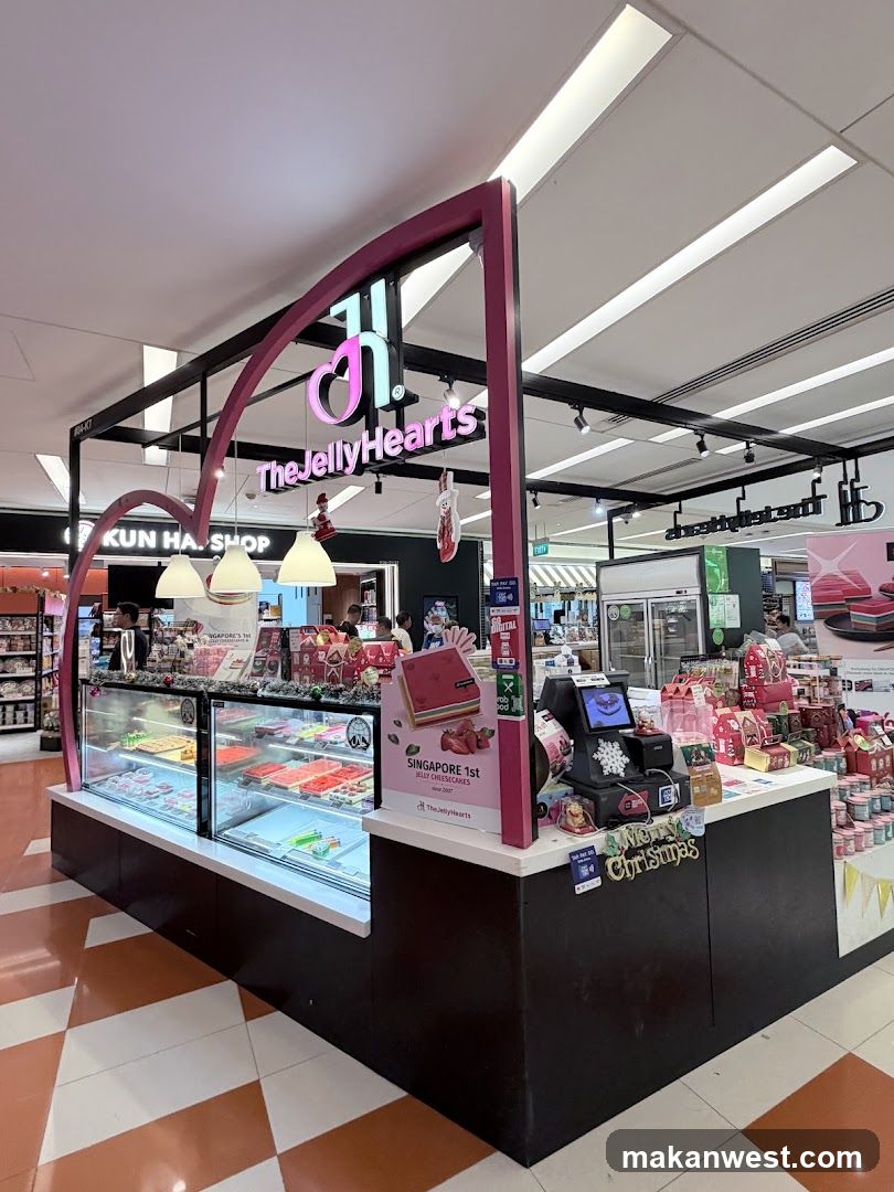 The Jelly Hearts kiosk in a mall