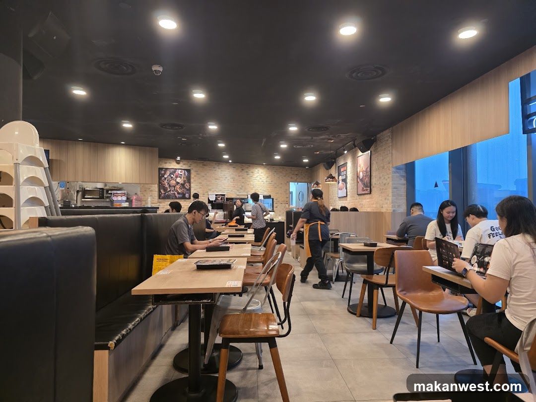 Restaurant Interior with Customers and Staff