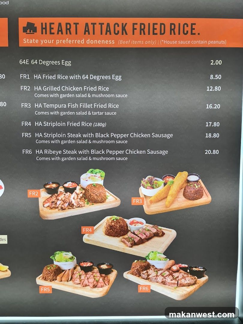 Heart Attack Fried Rice Menu