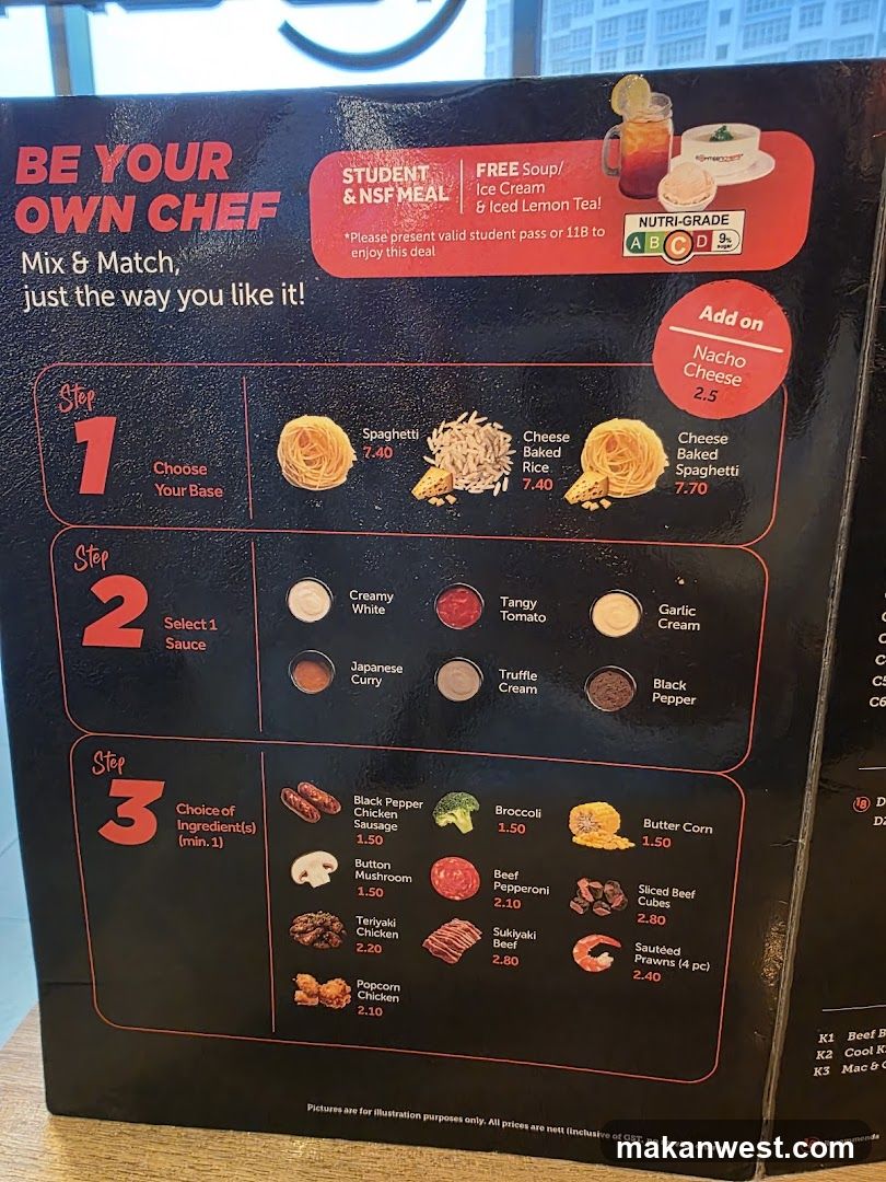 Be Your Own Chef - Mix & Match Menu