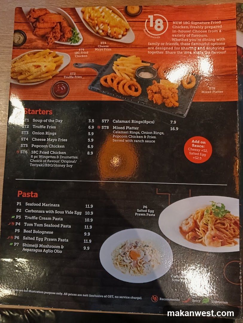 Restaurant Menu Page