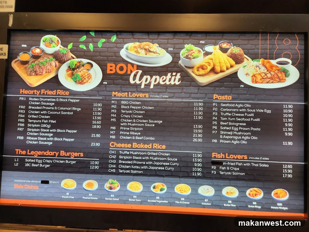 Bon Appetit Menu Board