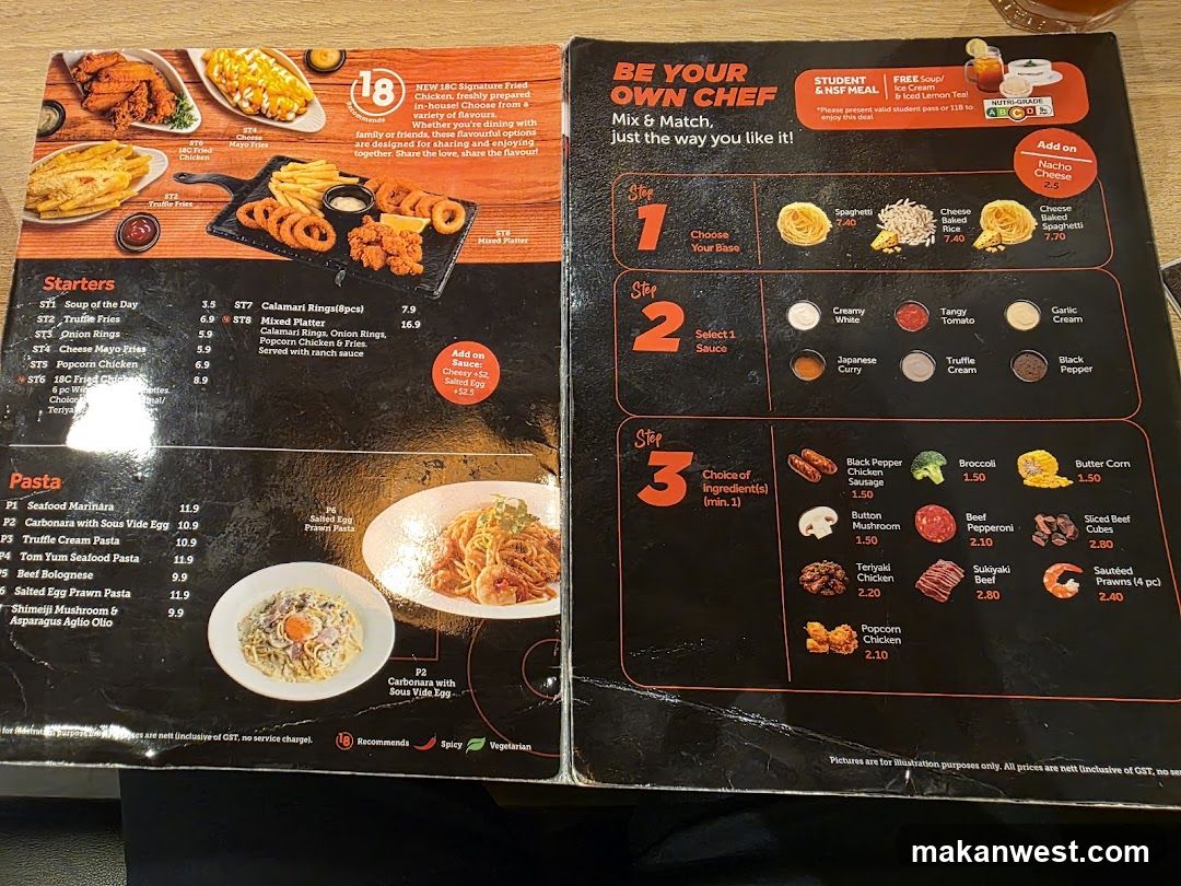 Restaurant Menu Spread