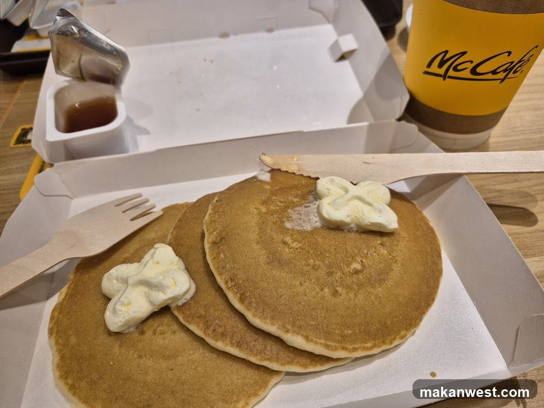 McCafe Pancakes with Butter and Syrup