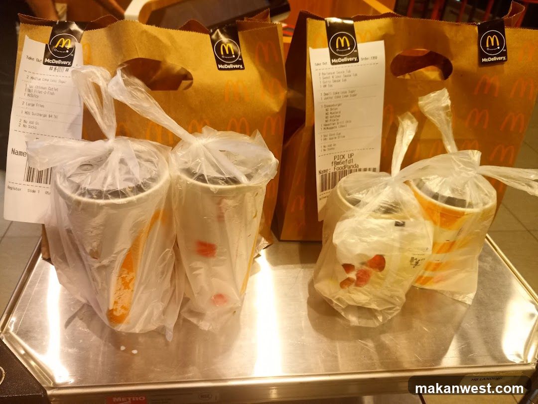 McDonald's Delivery Bags on Cart