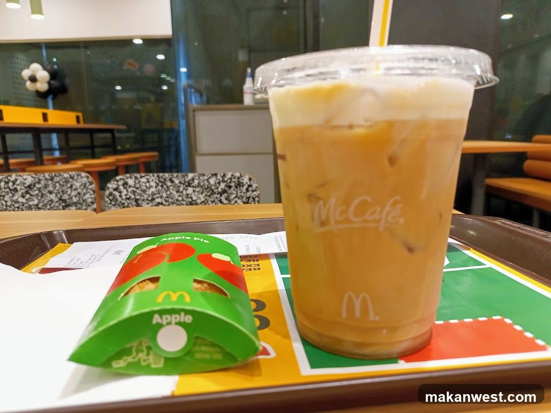 McDonald's McCafe Iced Coffee and Apple Pie