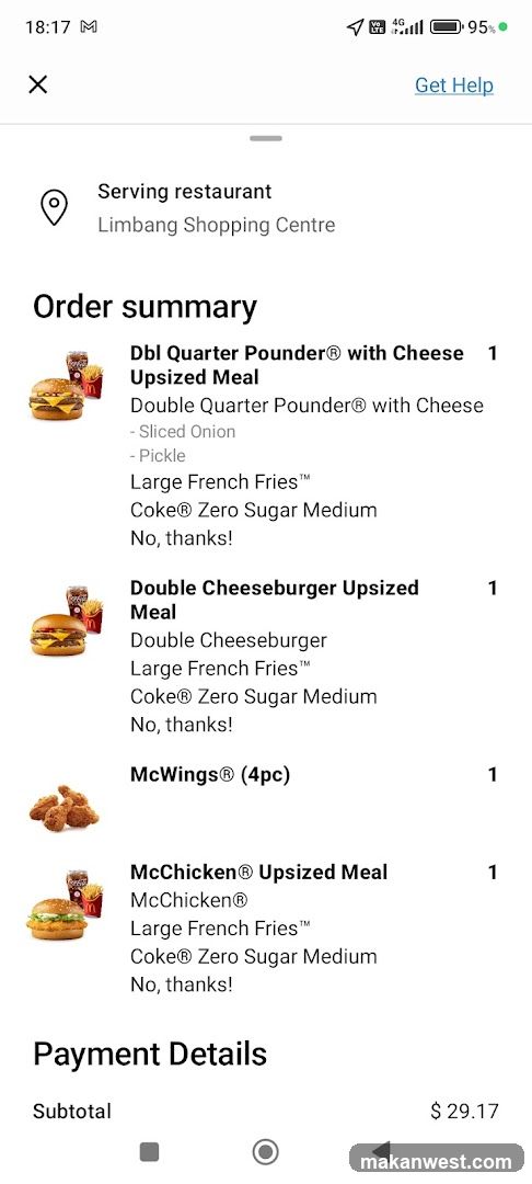 Order Summary Screen