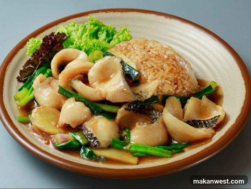 Savory Fish Dish with Rice and Greens