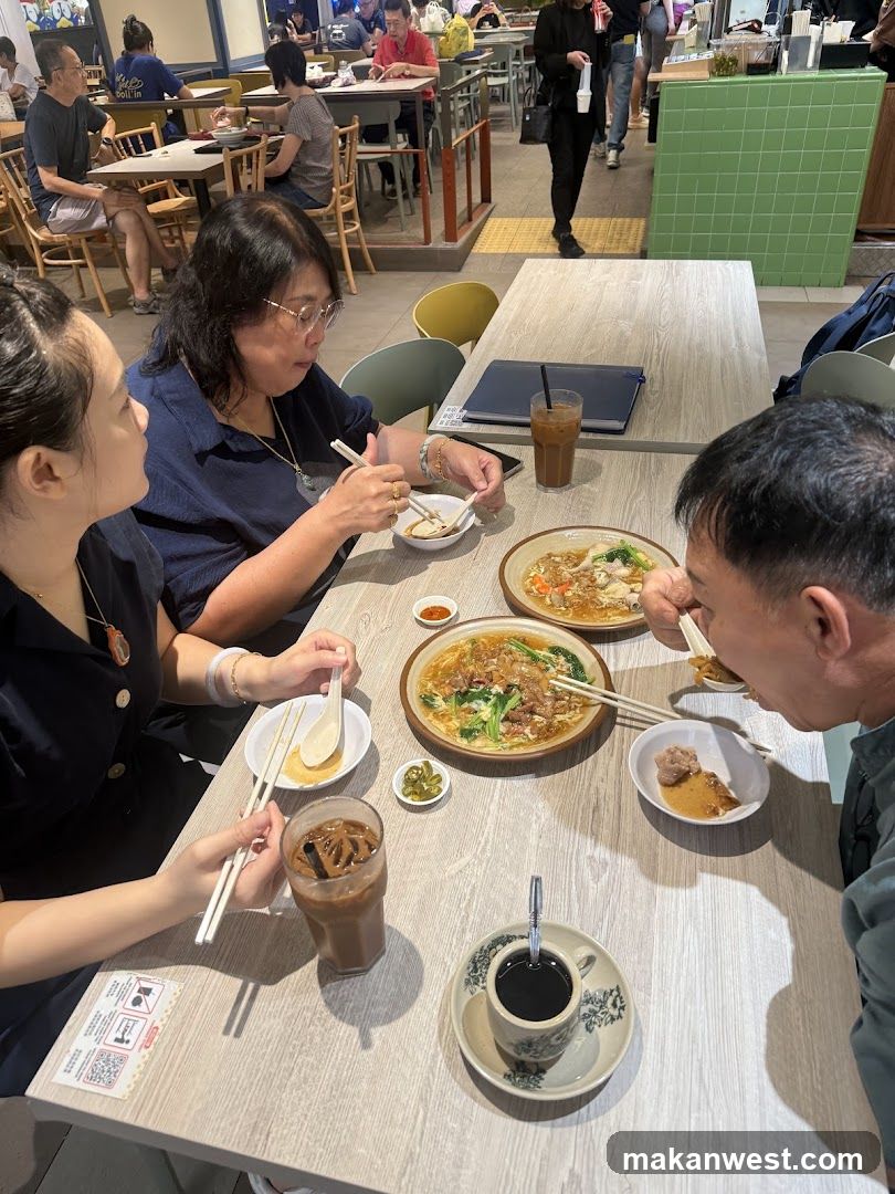 Diners at a casual restaurant table