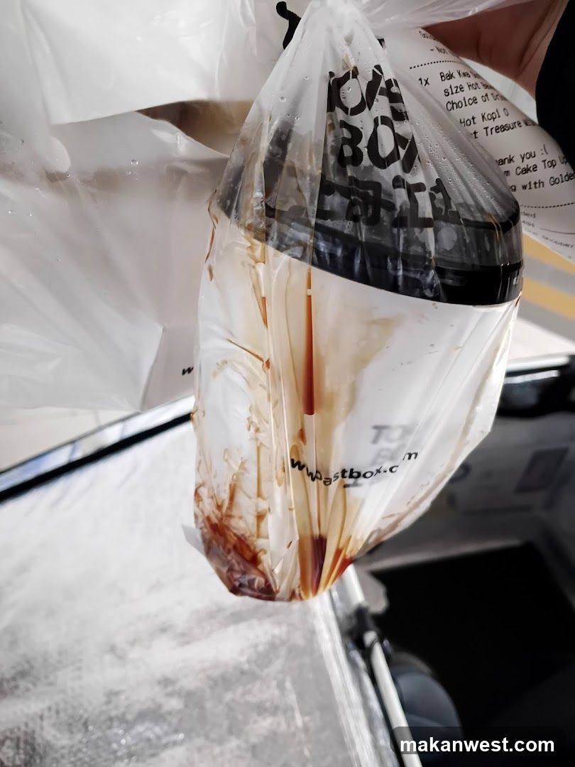 Spilled Drink in Plastic Bag