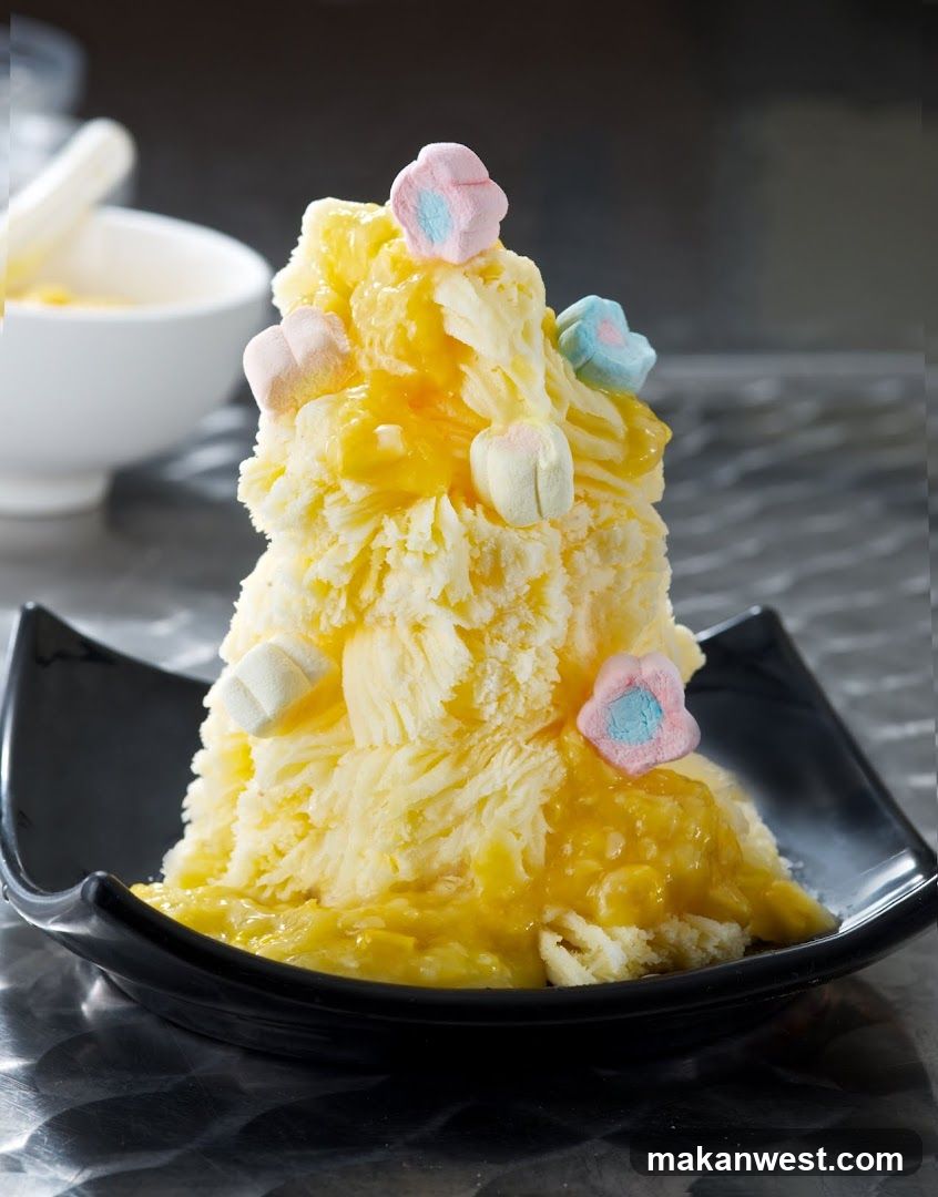 Mango Shaved Ice with Marshmallows