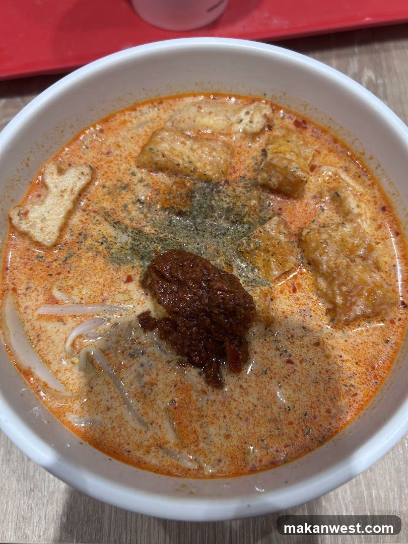 Spicy Noodle Bowl with Tofu and Seasoning