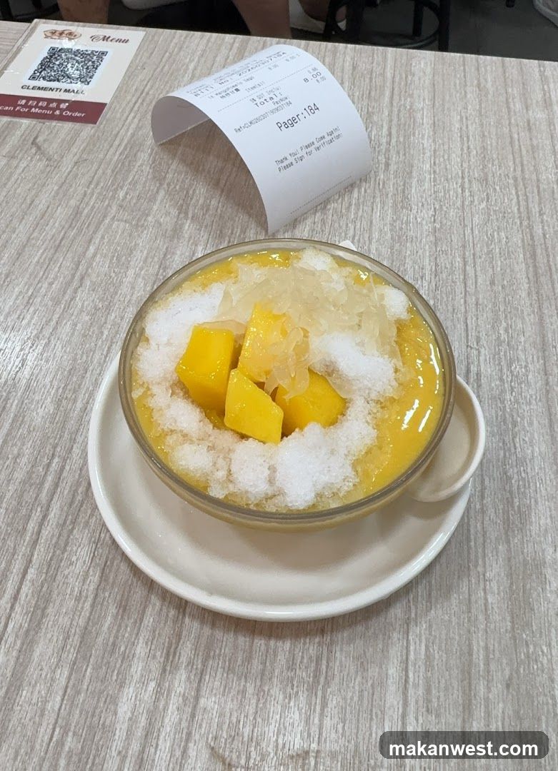 Mango Dessert with Ice and Syrup
