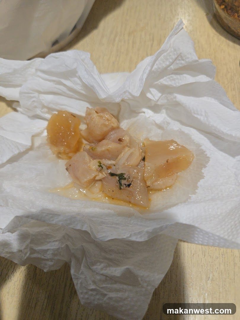 Raw Fish Sashimi on Paper Towel