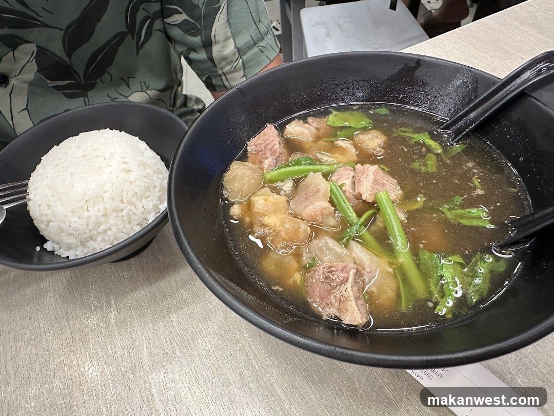 Bowl of soup with rice